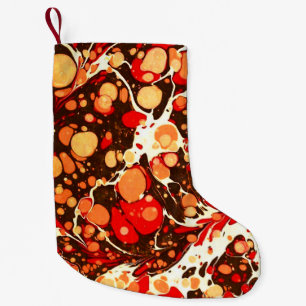 Mooie rode bruine oranje abstracte stenen kleine kerstsok