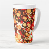 Mooie rode bruine oranje abstracte stenen latte mok (Rechterhoek)