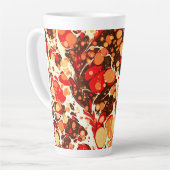 Mooie rode bruine oranje abstracte stenen latte mok (Linkerhoek)