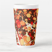 Mooie rode bruine oranje abstracte stenen latte mok (Voorkant)