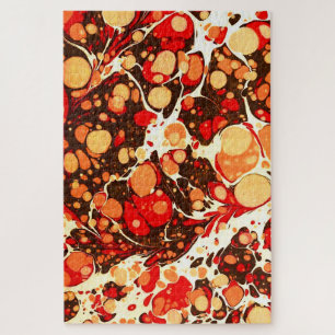 Mooie rode bruine oranje abstracte stenen legpuzzel