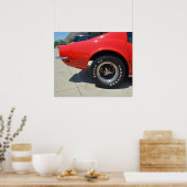 Mooie rode Chevrolet Corvette C3. Poster (Keuken)