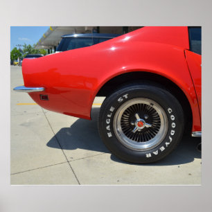 Mooie rode Chevrolet Corvette C3. Poster
