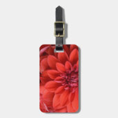 Mooie rode dahlia bloemen bagagelabel (Voorkant verticaal)