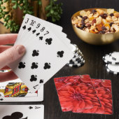 Mooie rode dahlia bloemen pokerkaarten (Insitu)