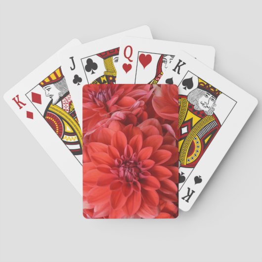 Mooie rode dahlia bloemen pokerkaarten (Achterkant)