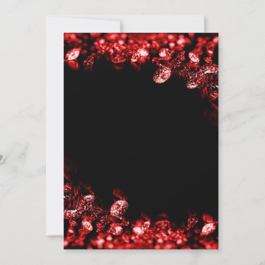 Mooie Rode Diamanten Huwelijksjubileum Uitnodiging (Achterkant)