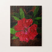 Mooie rode dianthus met foto van regendruppels legpuzzel (Verticaal)
