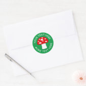 Mooie rode dop paddenstoelstickers en enveloppenze ronde sticker (Envelop)