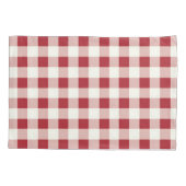 Mooie rode en crèmekleurige gingham kussensloop (Achterkant)