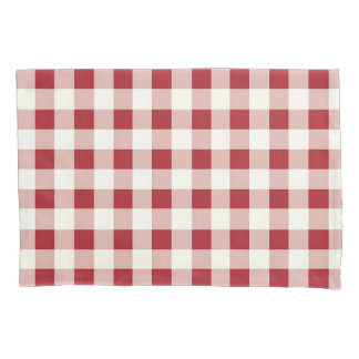 Mooie rode en crèmekleurige gingham kussensloop