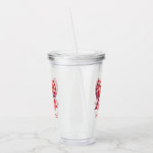 Mooie rode en crèmekleurige gingham strik acryl drinkbeker (Links)