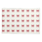 Mooie rode en crèmekleurige gingham strik kussensloop (Achterkant)