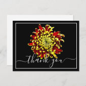 Mooie Rode En Gele Chrysanthemum Dank Je Briefkaart (Voorkant / Achterkant)