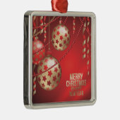 Mooie rode en gouden kerstballen metalen ornament (Rechts)