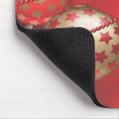 Mooie rode en gouden kerstballen Mousepad Muismat (Hoek)