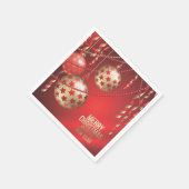 Mooie rode en gouden kerstballen servet (Hoek)