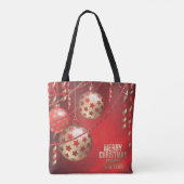 Mooie rode en gouden kerstballen tote bag (Achterkant)
