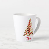 Mooie rode en gouden kerstboom latte mok (Rechterhoek)