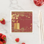 Mooie rode en gouden kerstpapieren servetten (Insitu)