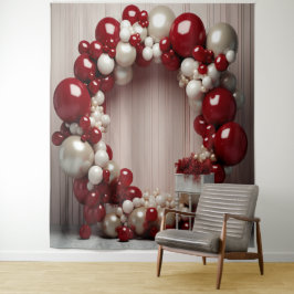 Mooie rode en grijze ballonboog hangend wandkleed