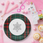 Mooie rode en groene kerst met snowflake papieren bordje (Feest)