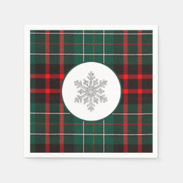 Mooie rode en groene kerst met snowflake servet