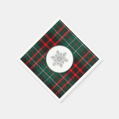 Mooie rode en groene kerst met snowflake servet (Hoek)