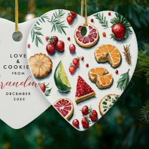 Mooie rode en groene kerstkoekjes gebakken patroon keramisch ornament