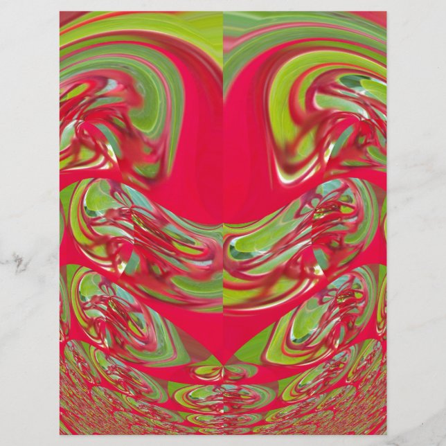 Mooie rode en groene textuur kleur Abstracte kunst (Voorkant)