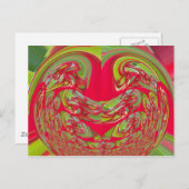 Mooie rode en groene textuur kleur Abstracte kunst Briefkaart (Voorkant / Achterkant)