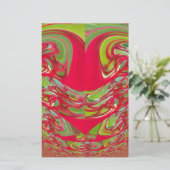 Mooie rode en groene textuur kleur Abstracte kunst Briefpapier (Staand voorkant)