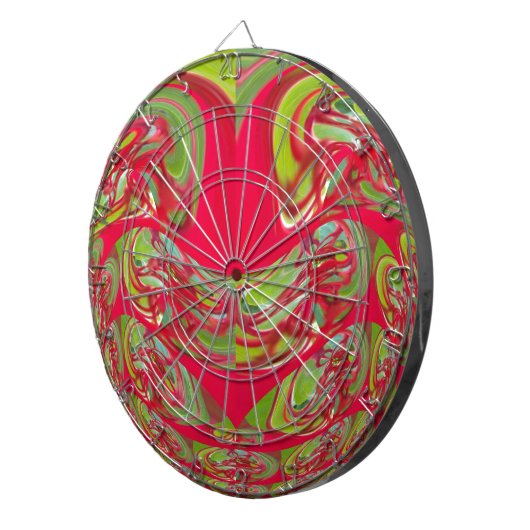 Mooie rode en groene textuur kleur Abstracte kunst Dartbord (Voorkant Rechts)