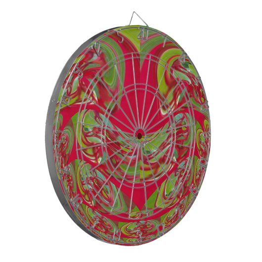 Mooie rode en groene textuur kleur Abstracte kunst Dartbord (Voorkant Links)