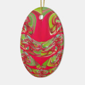 Mooie rode en groene textuur kleur Abstracte kunst Keramisch Ornament (Links)