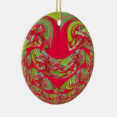 Mooie rode en groene textuur kleur Abstracte kunst Keramisch Ornament (Rechts)