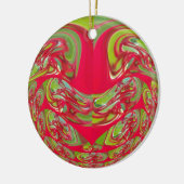 Mooie rode en groene textuur kleur Abstracte kunst Keramisch Ornament (Links)