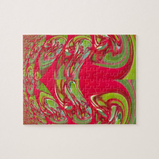 Mooie rode en groene textuur kleur Abstracte kunst Legpuzzel (Horizontaal)