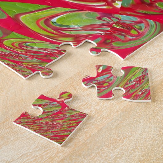 Mooie rode en groene textuur kleur Abstracte kunst Legpuzzel (Zijkant)