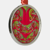 Mooie rode en groene textuur kleur Abstracte kunst Metalen Ornament (Rechts)