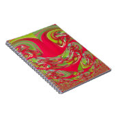 Mooie rode en groene textuur kleur Abstracte kunst Notitieboek (Rechterzijde)