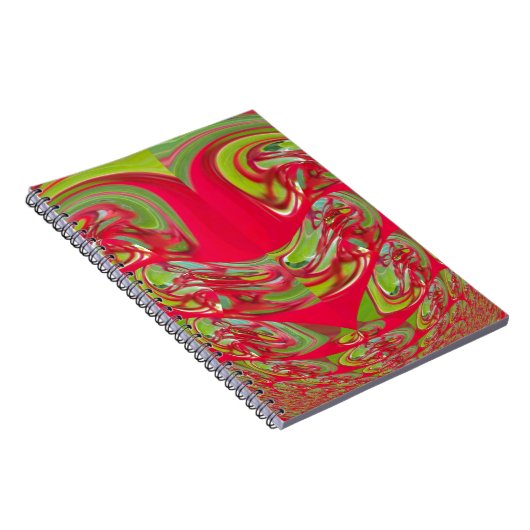 Mooie rode en groene textuur kleur Abstracte kunst Notitieboek (Rechterzijde)