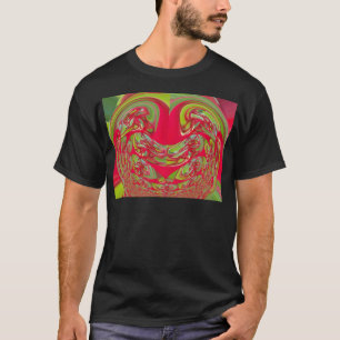 Mooie rode en groene textuur kleur Abstracte kunst T-shirt