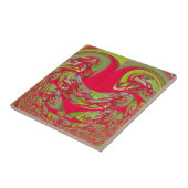 Mooie rode en groene textuur kleur Abstracte kunst Tegeltje (Zijkant)