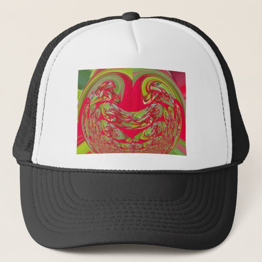 Mooie rode en groene textuur kleur Abstracte kunst Trucker Pet (Voorkant)