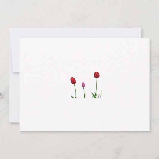 Mooie rode en paarse tulp bruiloft kaart (Achterkant)