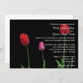 Mooie rode en paarse tulp bruiloft kaart (Voorkant / Achterkant)