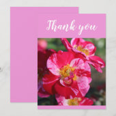 Mooie rode en roze aangebrachte Roos ventilator Bedankkaart (Voorkant / Achterkant)
