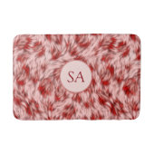 Mooie rode en roze gebadmat met monogram badmat (Voorkant)
