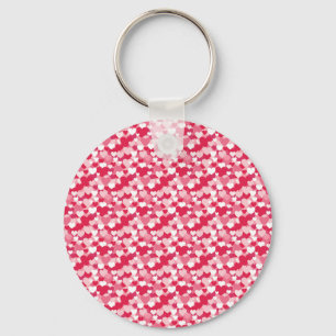 Mooie rode en roze harten naadloos patroon sleutelhanger
